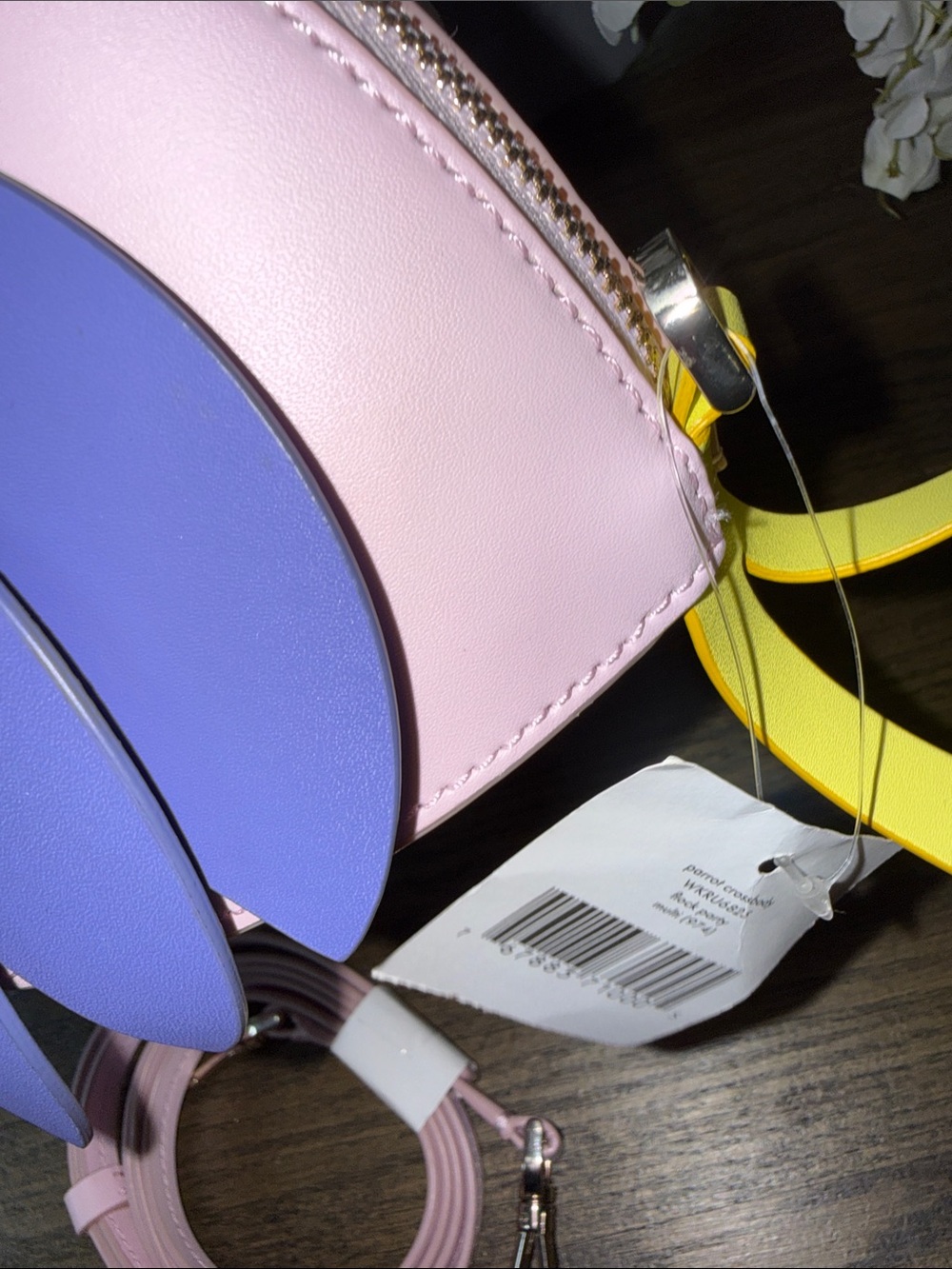kate spade Pink Parrot Crossbody Bag with Red & Purple Feather Accents - Picture 4 of 11
